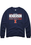 Main image for Brandon Henderson Rally Mens Navy Blue Illinois Fighting Illini NIL Stacked Box Crew Sweatshirt