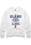 Main image for David Olano Rally Mens White Illinois Fighting Illini NIL Sport Icon Crew Sweatshirt