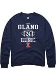 Main image for David Olano Rally Mens Navy Blue Illinois Fighting Illini NIL Sport Icon Crew Sweatshirt