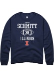 Main image for Johnny  Schmitt Rally Mens Navy Blue Illinois Fighting Illini NIL Sport Icon Crew Sweatshirt