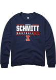 Main image for Johnny  Schmitt Rally Mens Navy Blue Illinois Fighting Illini NIL Stacked Box Crew Sweatshirt