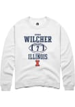 Main image for Kenari Wilcher Rally Mens White Illinois Fighting Illini NIL Sport Icon Crew Sweatshirt
