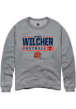 Main image for Kenari Wilcher Rally Mens Graphite Illinois Fighting Illini NIL Stacked Box Crew Sweatshirt