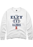 Main image for Malik Elzy Rally Mens White Illinois Fighting Illini NIL Sport Icon Crew Sweatshirt
