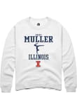 Main image for Mareli Muller Rally Mens White Illinois Fighting Illini NIL Sport Icon Crew Sweatshirt