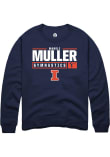 Main image for Mareli Muller Rally Mens Navy Blue Illinois Fighting Illini NIL Stacked Box Crew Sweatshirt