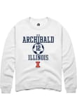 Main image for Mya Archibald Rally Mens White Illinois Fighting Illini NIL Sport Icon Crew Sweatshirt