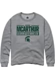Main image for Amani McArthur Rally Mens Graphite Michigan State Spartans NIL Stacked Box Crew Sweatshirt