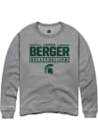 Main image for Cameron Berger Rally Mens Graphite Michigan State Spartans NIL Stacked Box Crew Sweatshirt