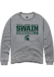 Main image for Jayhlin Swain Rally Mens Graphite Michigan State Spartans NIL Stacked Box Crew Sweatshirt
