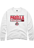 Main image for Josh Padilla Rally Mens White Ohio State Buckeyes NIL Stacked Box Crew Sweatshirt