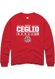 Main image for Reagan Ceglio Rally Mens Red Ohio State Buckeyes NIL Stacked Box Crew Sweatshirt