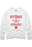 Main image for Max Buettenback Rally Mens White Nebraska Cornhuskers NIL Sport Icon Crew Sweatshirt