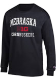 Main image for Mens Nebraska Cornhuskers Black Champion Big Ten Jersey Tee