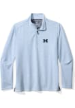 Main image for Mens Michigan Wolverines Light Blue Tommy Bahama Coasta Vera Qtr Zip Pullover