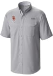 Main image for Mens USC Trojans Grey Columbia Heat Seal Low Drag Offshore Short Sleeve Dress Shirt
