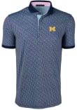 Main image for Youth Michigan Wolverines Navy Blue Greyson Extrusion Short Sleeve Polo Shirt