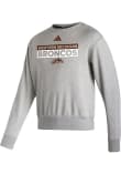 Main image for Mens Western Michigan Broncos Grey Heather Adidas Flat Name Fleece Crew Sweatshirt