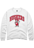 Main image for Mens Nebraska Cornhuskers White Rally Arched Mascot Crew Sweatshirt