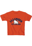 Main image for Girls Illinois Fighting Illini Orange Blue 84 Hello Kitty Team Wordmark Short Sleeve T-Shirt