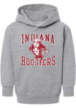 Main image for Toddler Indiana Hoosiers Grey Summit Sportswear Vintage Mascot Long Sleeve Hooded Sweatshirt