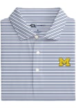 Main image for Mens Michigan Wolverines Blue Onward Reserve Club House Stripe Short Sleeve Fashion Polo