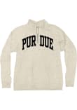 Main image for Womens Purdue Boilermakers Oatmeal Blue 84 Sanded Fleece Qtr Zip