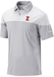 Main image for Mens Illinois Fighting Illini Grey Columbia Heat Seal Omni Wick Best Ball Short Sleeve Polo Shirt