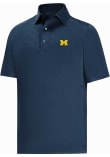 Main image for Mens Michigan Wolverines Navy Blue Footjoy Speckle Print Short Sleeve Fashion Polo