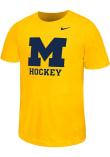 Main image for Youth Michigan Wolverines Yellow Nike Primary Logo Short Sleeve T-Shirt