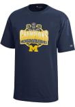 Main image for Youth Michigan Wolverines Navy Blue Champion 2026 Men's Basketball National Champions Short Sleeve..