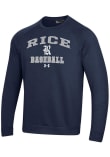 Main image for Under Armour Rice Owls Mens Navy Blue Baseball Rival Long Sleeve Crew Sweatshirt