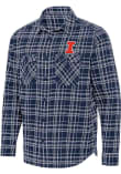 Main image for Mens Illinois Fighting Illini Navy Blue Antigua Private Long Sleeve Dress Shirt
