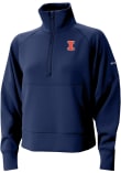 Main image for Womens Illinois Fighting Illini Navy Blue Columbia Heat Seal Wickham Hills Qtr Zip Pullover