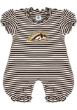 Main image for Baby Brown Western Michigan Broncos Stripe Puff Sleeve Short Sleeve One Piece