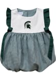 Main image for Baby Girls Michigan State Spartans Green Vive La Fete Gingham Bubble Short Sleeve Dress