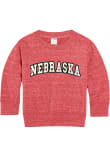 Main image for Toddler Nebraska Cornhuskers Red Little King Knobby Arch Long Sleeve Crew Sweatshirt