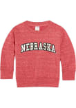 Main image for Youth Nebraska Cornhuskers Red Little King Knobby Arch Long Sleeve Crew Sweatshirt
