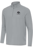 Main image for Mens Iowa Hawkeyes Ash Antigua Intent Grandpa Qtr Zip Pullover