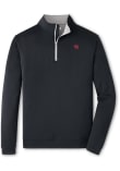 Main image for Mens Utah Utes Black Peter Millar Perth Interlock Qtr Zip Pullover