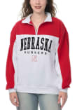 Main image for Womens White Nebraska Cornhuskers Huddle Qtr Zip