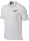 Main image for Mens Purdue Boilermakers White Columbia Heat Seal Omni Wick Drive Short Sleeve Polo Shirt