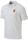 Main image for Mens USC Trojans White Columbia Heat Seal Omni Wick Drive Short Sleeve Polo Shirt