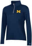 Main image for Womens Michigan Wolverines Navy Blue Champion Mock Mesh Qtr Zip Pullover