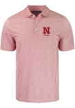 Main image for Mens Nebraska Cornhuskers Red Cutter and Buck Pike Eco Symmetry Print Short Sleeve Polo Shirt
