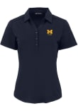 Main image for Womens Michigan Wolverines Blue Cutter and Buck Alumni Forge Eco Polo Short Sleeve Polo Shirt