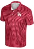 Main image for Mens Houston Cougars Red Colosseum Staff Striped Short Sleeve Polo Shirt