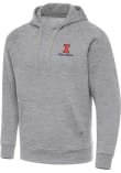 Main image for Mens Illinois Fighting Illini Grey Antigua Victory Cross Country Hooded Sweatshirt