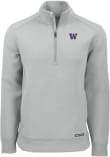 Main image for Mens Washington Huskies Ash Cutter and Buck Roam Qtr Zip Pullover