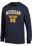 Main image for Mens Michigan Wolverines Navy Blue Champion Class of 2027 Jersey Tee